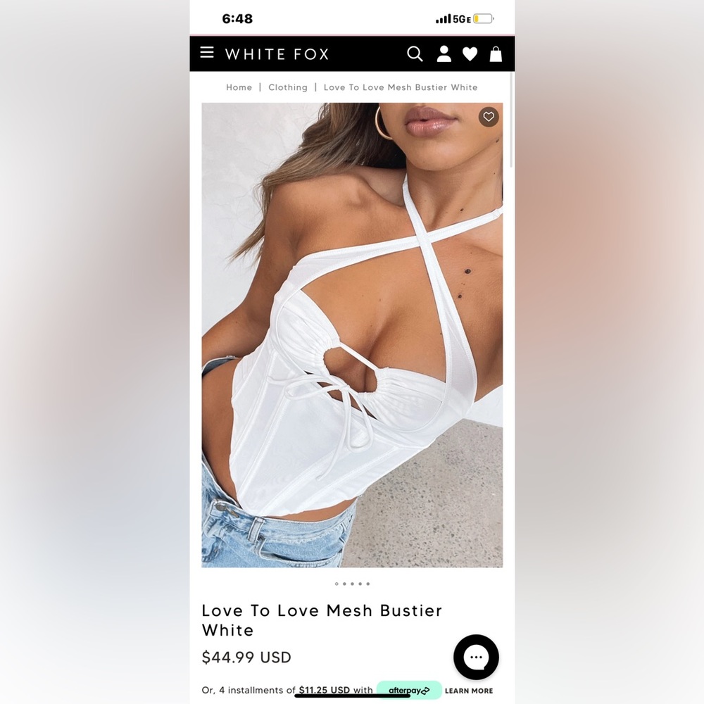 Love to Love Mesh Bustier White Fox